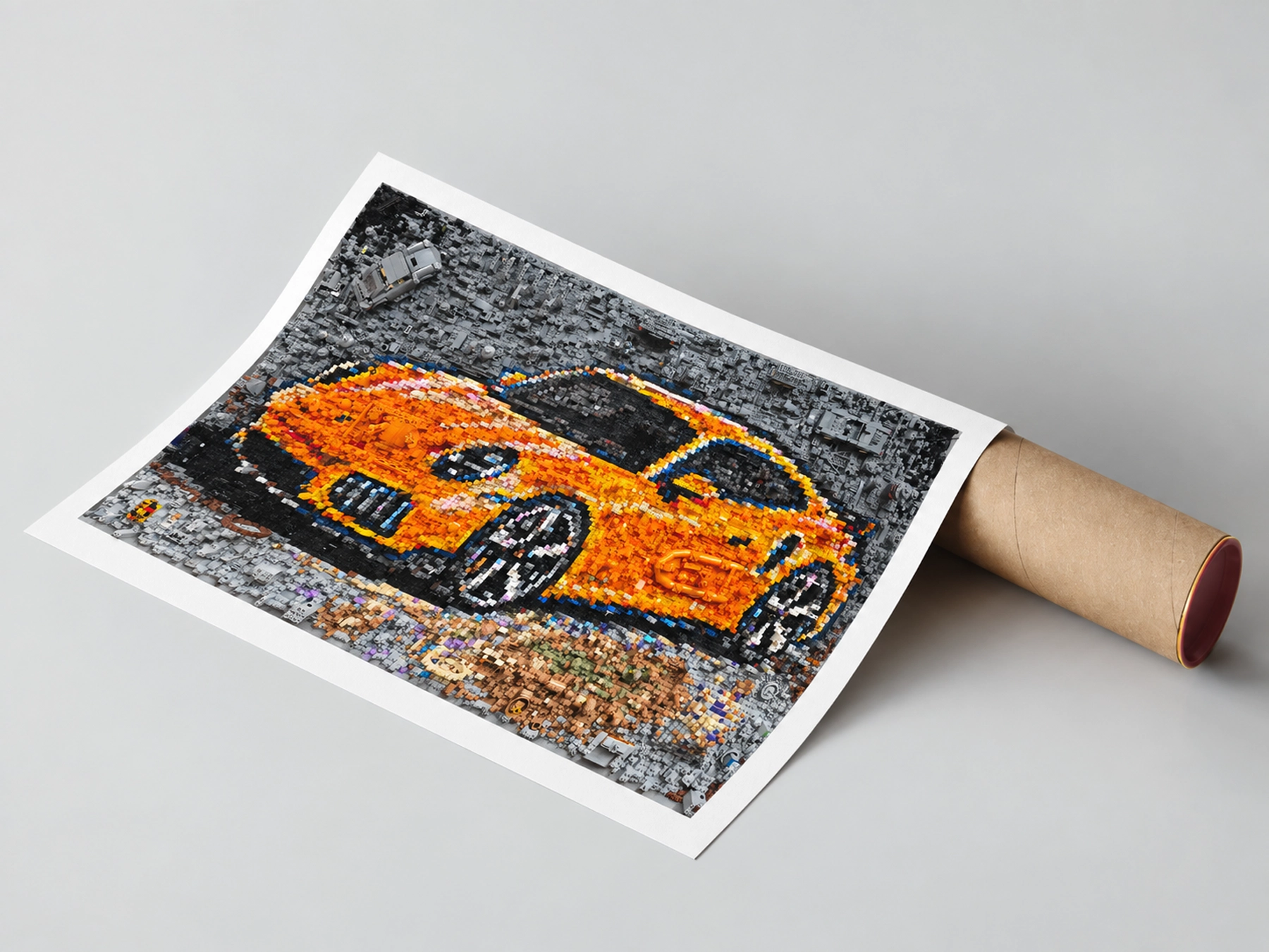 911 Turbo S Fine Art Paper print prepared with protective roll packaging