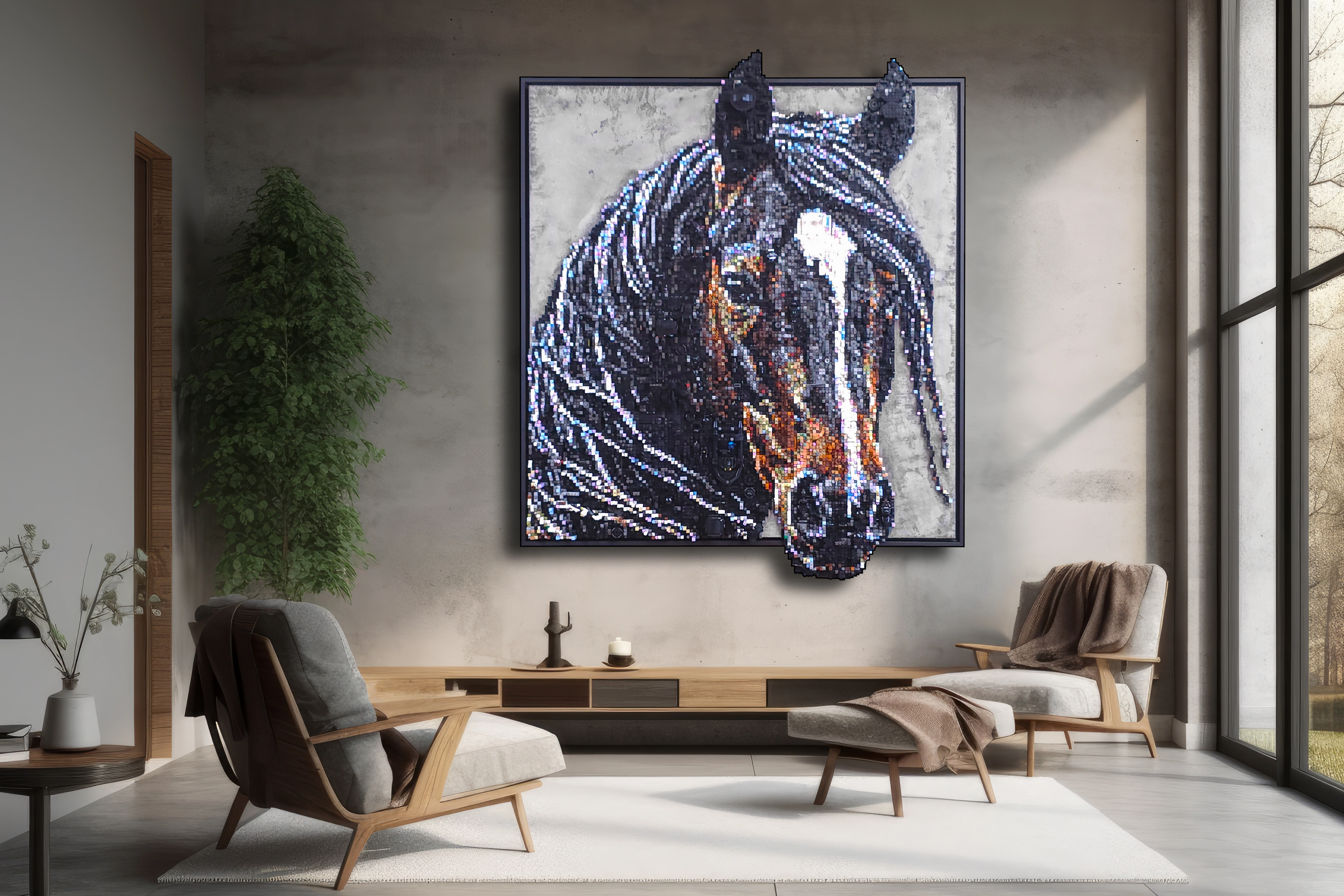 Black Horse – 3D LEGO mosaic